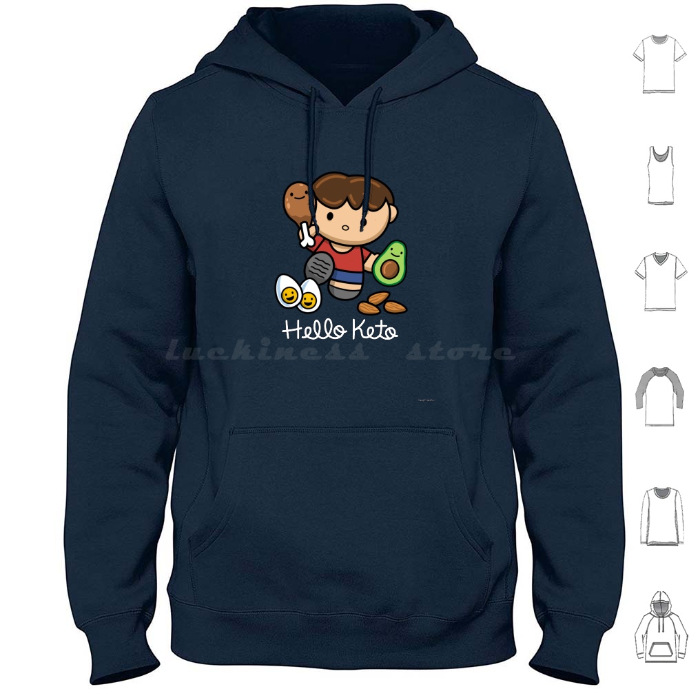 Nutrition Workout - Hoodie Katun Lengan Panjang Keto, Makanan