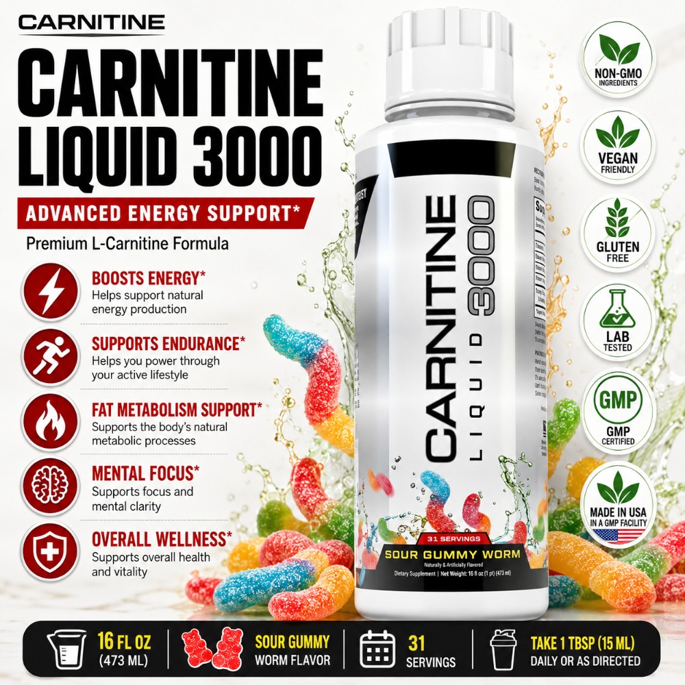 L-Carnitine Liquid - L-Carnitine Cair 3000mg Rasa Cacing Gummy